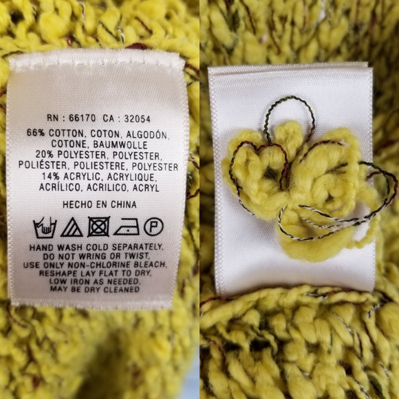 [Anthro]Moth yellow open knit short sleeve sweater - Picture 8 of 8